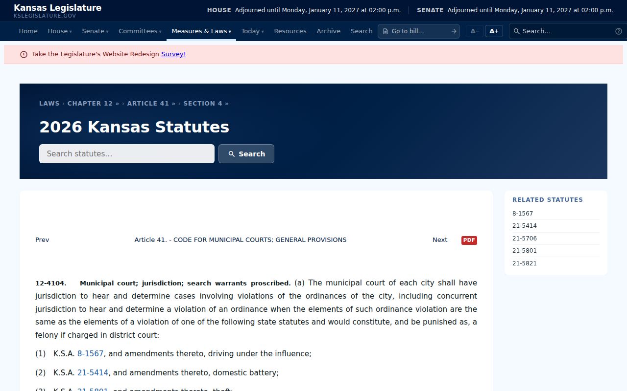 Edwards County civil docket and Kansas municipal jurisdiction law