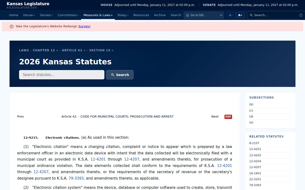 Edwards County court record electronic citation law