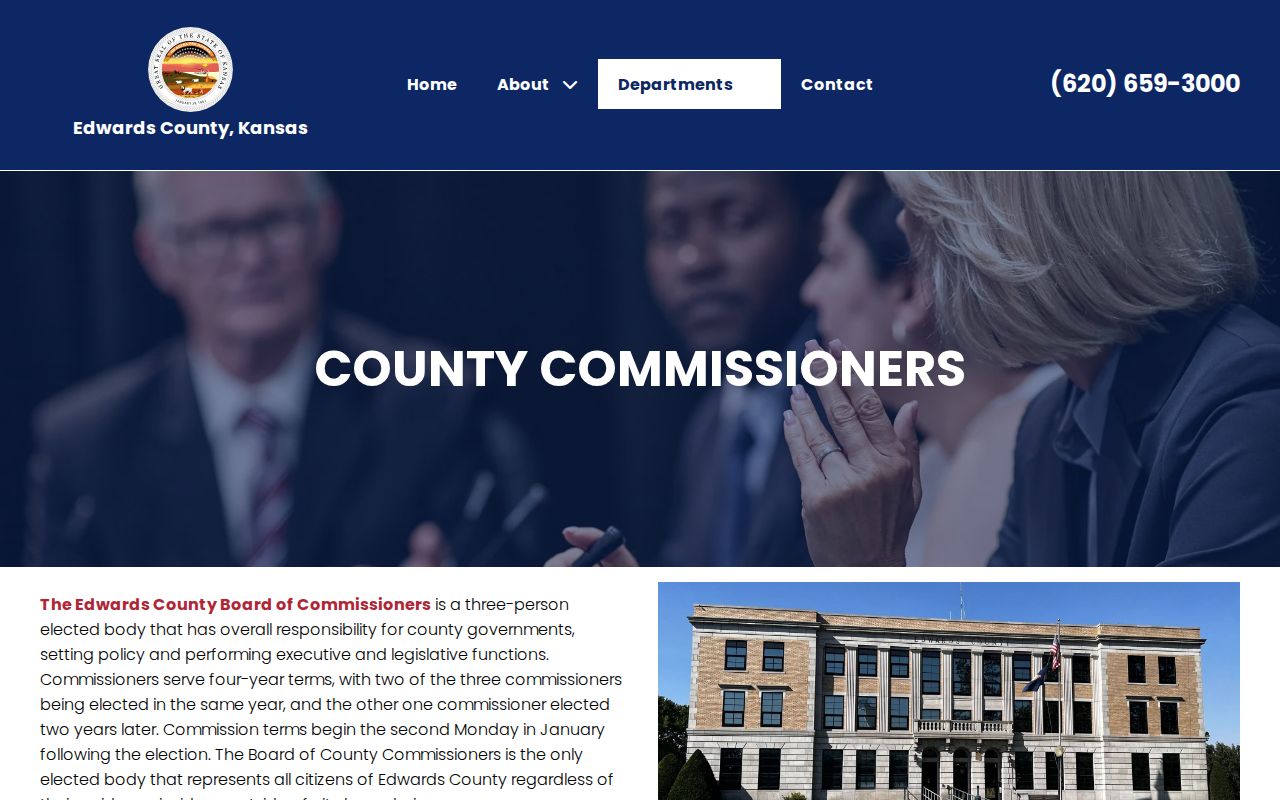 Edwards County courthouse page for court docket location context